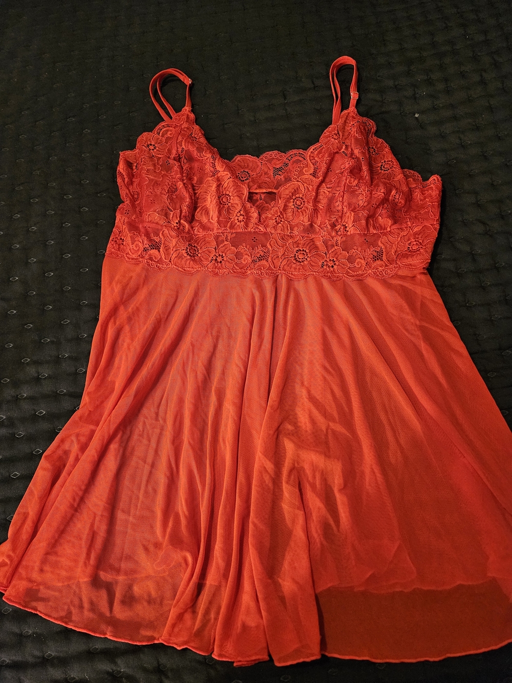 Red Lace Babydoll Lingerie Nightie